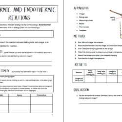 Endothermic vs exothermic worksheet answers