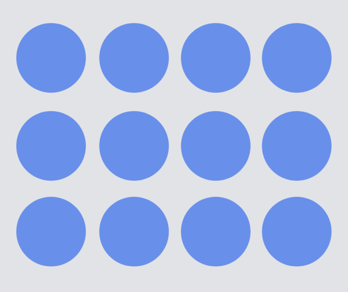 Math diagram array of dots