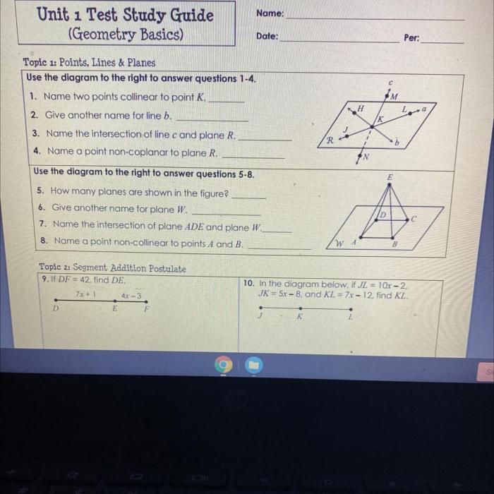 Chapter 2 test geometry answer key