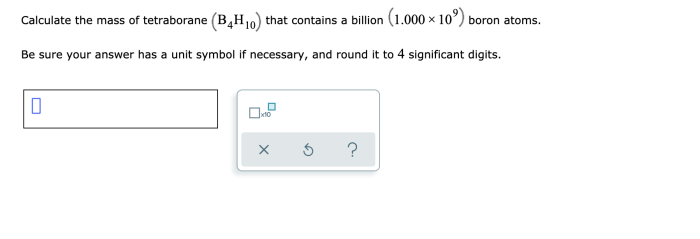 What is the formula for tetraboron decahydride